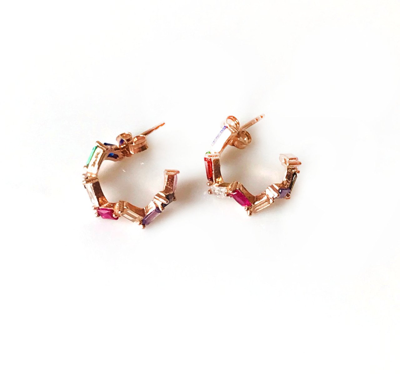 Renkli Taşlı GümüşKüpe