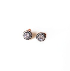 Oval Montür Tektaş Gümüş Küpe