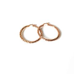 Örgü Model  Gümüş Halka Küpe