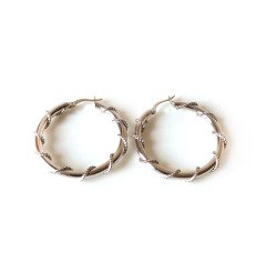 Telli Halka Gümüş Küpe