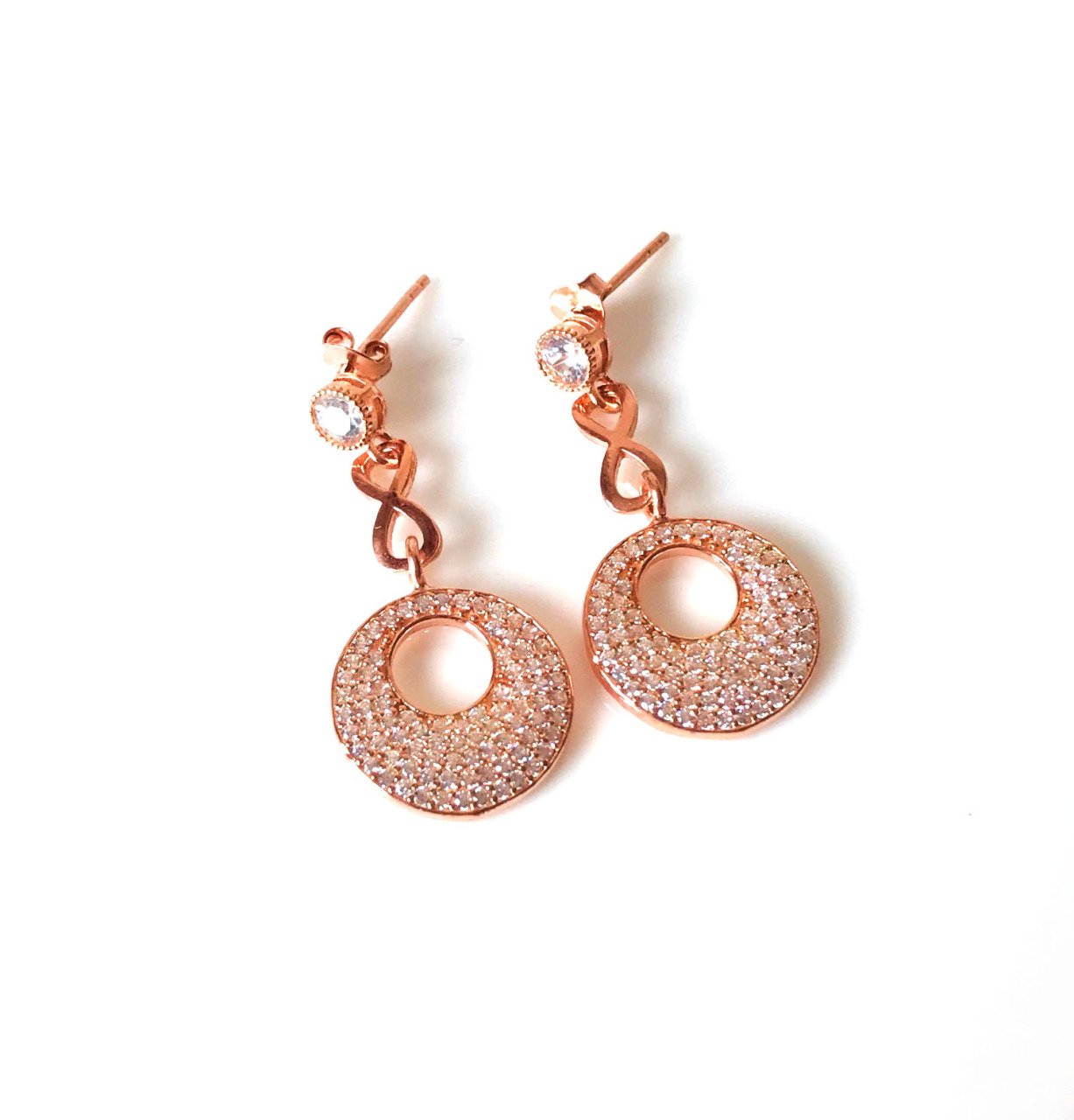 Taşlı Rose Gümüş Küpe