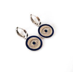 Göz Detaylı Taşlı Gümüş Küpe