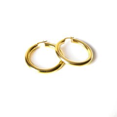 Halka Gold Renk Gümüş Küpe