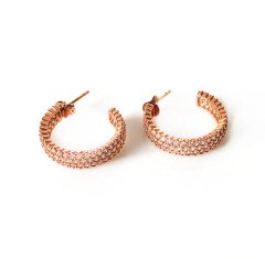 Taşlı Tamtur Rose GümüşKüpe