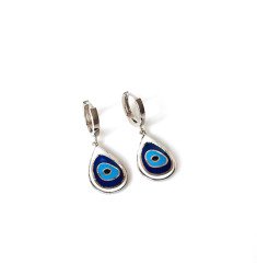 Nazar Boncuğu Damla Gümüş  Küpe