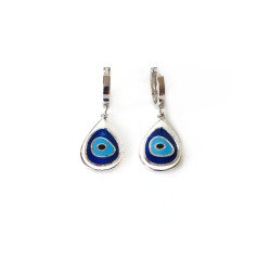 Nazar Boncuğu Damla Gümüş  Küpe