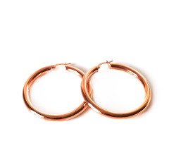 Halka Rose Gümüş Küpe