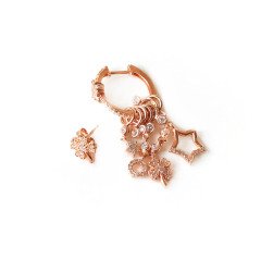 Dört Yapraklı Yonca Detaylı Şans Küpesi