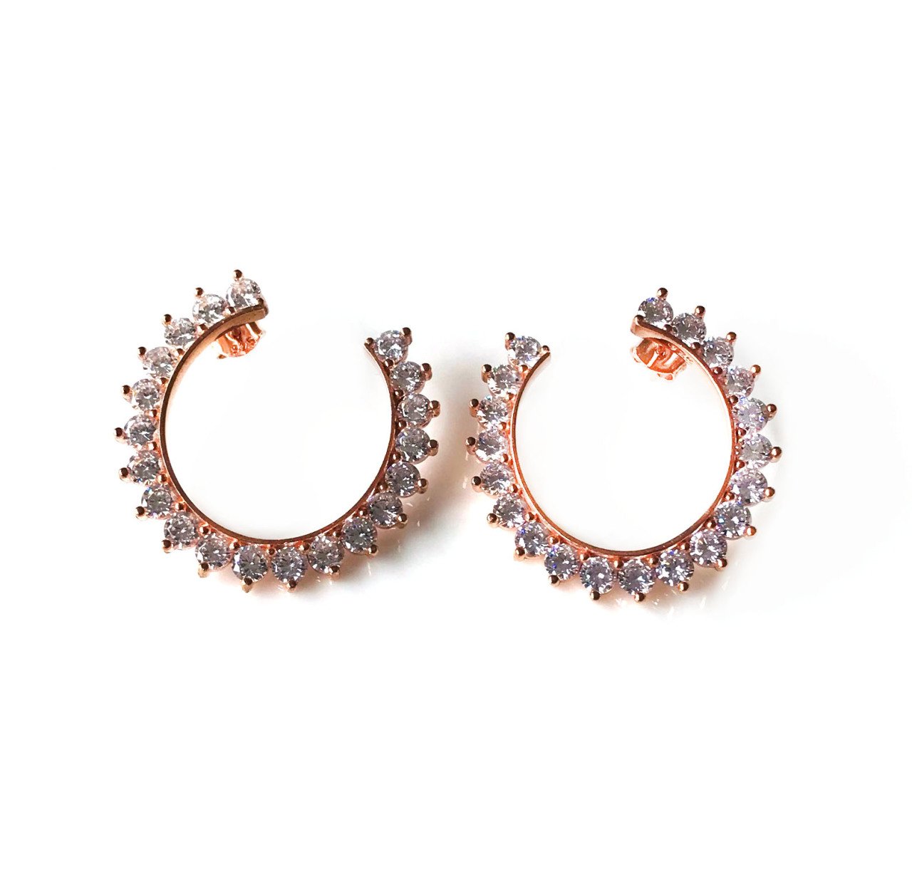 Taşlı Gümüş Küpe