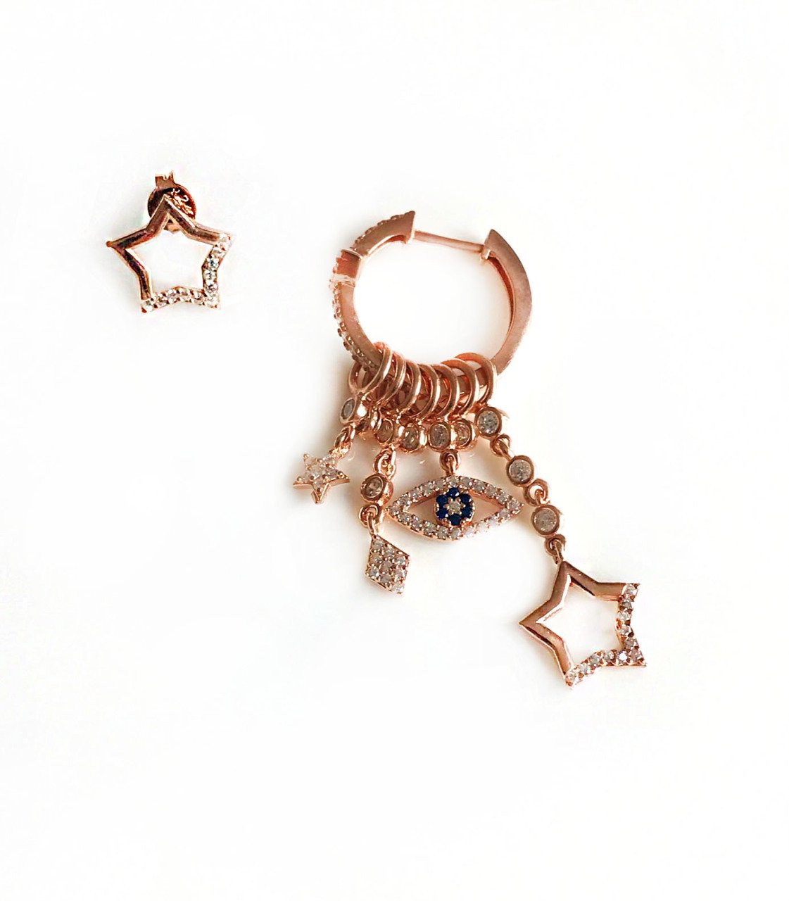 Kutup Yıldızı Detaylı Şanş Küpesi